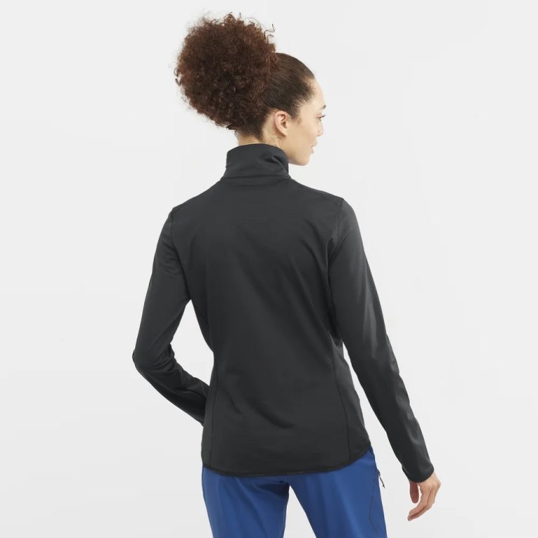 Dámské Bundy Salomon Essential Lightwarm Half Zip Černé | CZ 52BTNOM